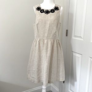 Kensie Cream Linen Dress Medium